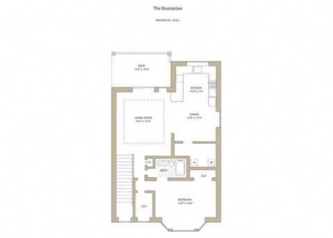 1 bedroom 1 bathroom Floor plan  at Walden Pond, East Moriches, NY, 11940